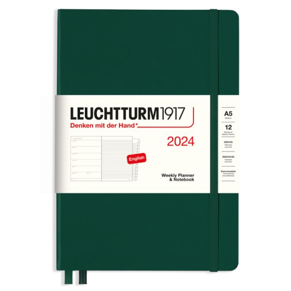 Leuchtturm1917 Kalender 2024 Weekly Notebook Hardcover A5 Forest Green