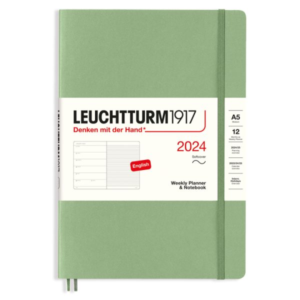 Leuchtturm1917 Kalender 2024 Weekly Notebook Softcover A5 Sage