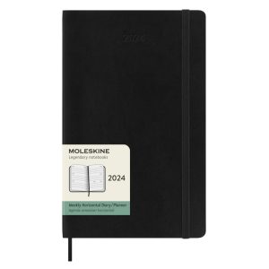 Moleskine 12M Weekly Notebook Horizontal Softcover Large Black