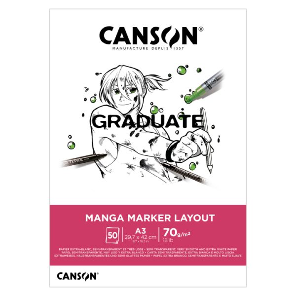 Canson Graduate Manga Marker Layout Pad A3 70 g