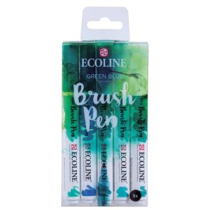 Ecoline Brush Pen Green Blue 5-set