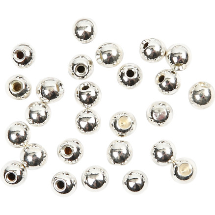 Ändpärlor, Dia. 3 mm, Hålstl. 1 mm, försilvrad, 20 st./ 1 förp.