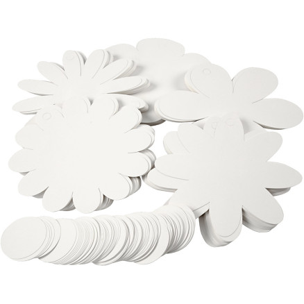 Blommor, Dia. 20 cm, 400 g, vit, 5x20 st./ 1 förp.