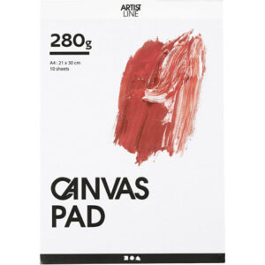 Canvas Block, A4, ark 210x297 mm, 280 g, vit, 10 ark/ 1 st.