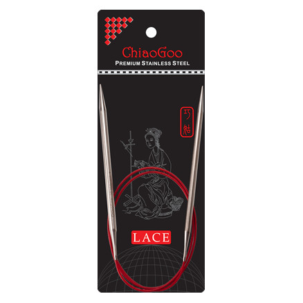 ChiaoGoo Red Lace Rundstickor Rostfritt Kirurgiskt Stål 80 cm 3 mm