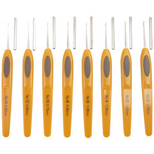 Clover Soft Touch Virknål Set Plast 13,5cm 0,5-1,75mm 8 storlekar