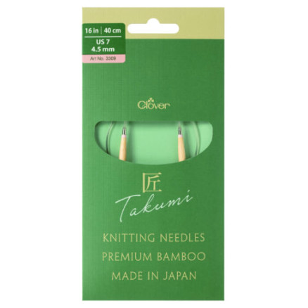 Clover Takumi Pro Bambu Rundstickor med kullager 40cm 4,5mm