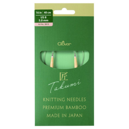 Clover Takumi Pro Bambu Rundstickor med kullager 40cm 5.0mm