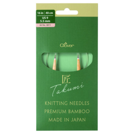 Clover Takumi Pro Bambu Rundstickor med kullager 40cm 5,5mm
