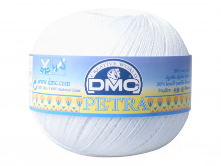 DMC Petra nr. 5 Virkgarn Unicolor B5200 Vit