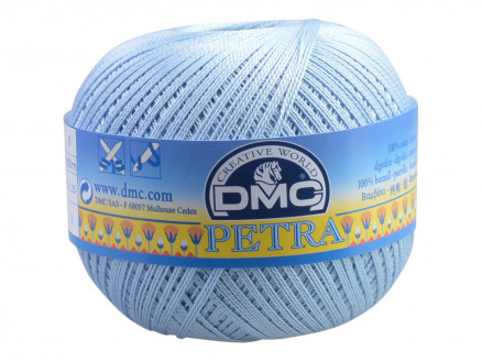 DMC Petra nr. 8 Virkgarn Unicolor 54518 Ljusblå