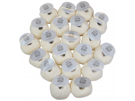 Drops Cotton Merino Garnpaket Unicolor 01 Natur - 20 st