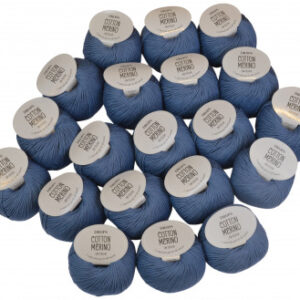 Drops Cotton Merino Garnpaket Unicolor 16 Jeansblå - 20 st