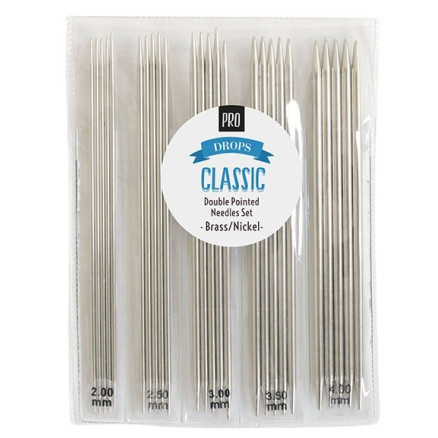Drops Pro Classic Strumpstickset 15cm Mässing 2-4mm 5 storlekar