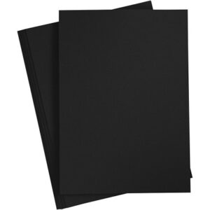 Färgad Kartong, A4, ark 210x297 mm, 180 g, svart, 20 ark/ 1 förp.
