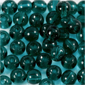 Glaspärlor, Dia. 4 mm, Hålstl. 1 mm, grön, 45 st./ 1 förp.