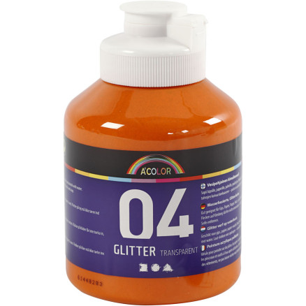 Glitterakrylfärg, orange, 500 ml/ 1 flaska