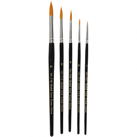 Gold Line Penslar, nr. 1-18, B: 2-7 mm, rund, 5 st.