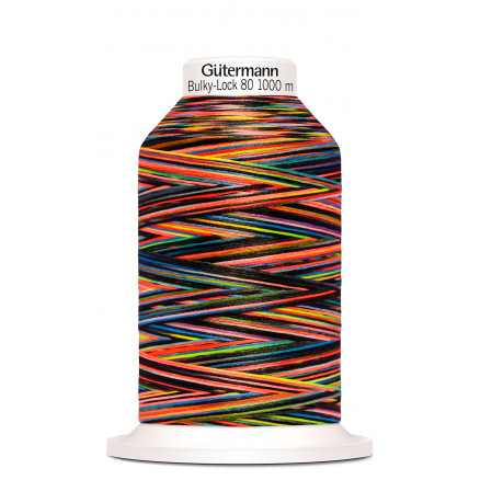 Gütermann Bulky-Lock 80 Multi Svart/Neon Sytråd Polyester 9842 - 1000m