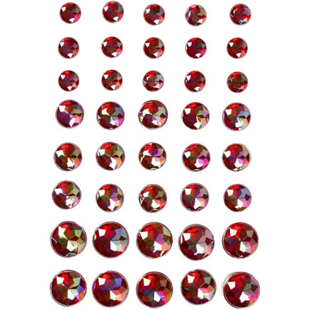 Halv-pärlor, stl. 6+8+10 mm, röd, 40 st./ 1 förp.