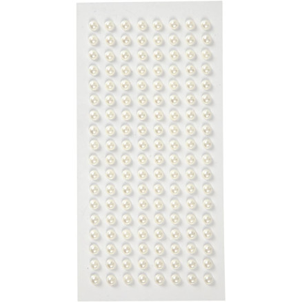 Halvpärlor, Dia. 5 mm, vit, 144 st./ 1 förp.