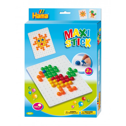 Hama Maxi Maxi Stick Hängask 9667 med 140 Maxi Sticks & fyrkantig hålplatta