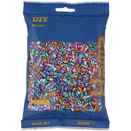 Hama Midi Pärlor 201-90 Randig Mix 90 - 3000 st.