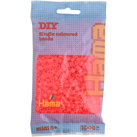Hama Midi Pärlor 207-35 Neon Röd - 1000 st