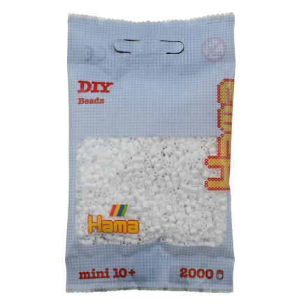 Hama Mini Pärlor 501-01 Vit - 2000 st.