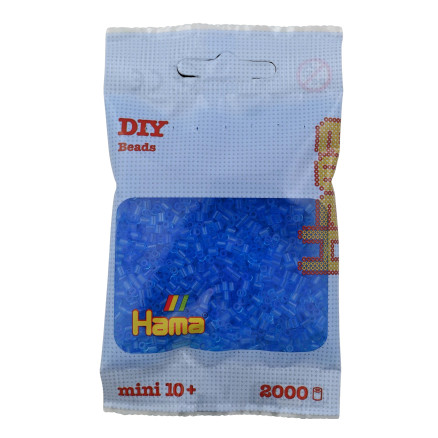 Hama Mini Pärlor 501-15 Transparent Blå - 2000 st.