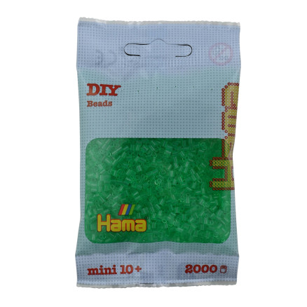 Hama Mini Pärlor 501-16 Transparent Grön - 2000 st.