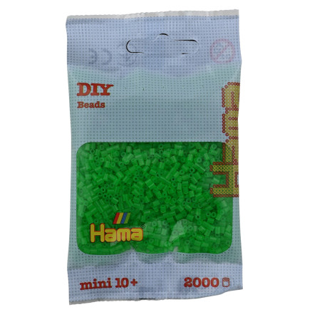 Hama Mini Pärlor 501-37 Neon Grön - 2000 st