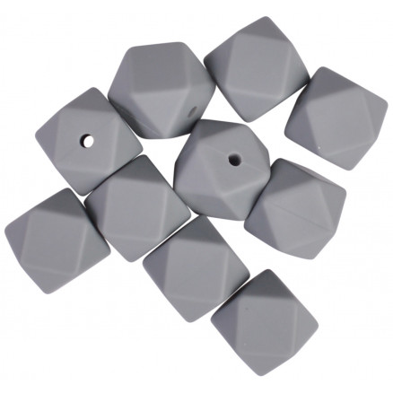 Infinity Hearts Pärlor Geometriska Silikon Grå 14mm - 10 st
