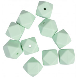 Infinity Hearts Pärlor Geometriska Silikon Mintgrön 14mm - 10 st
