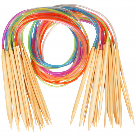 Infinity Hearts Rundstickeset Bambu Natur/Print 80cm 2-10mm - 18 storlekar