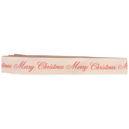 Infinity Hearts Tygband/Presentsnöre Merry Christmas Röd 20mm - 3 meter