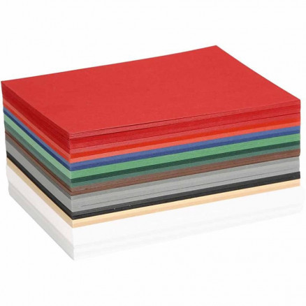 Julkartong, A6, ark 105x148 mm, 180 g, mixade färger, 120 mix. ark/ 1 förp.