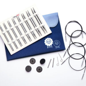 KnitPro Nova Metal Deluxe Ändstickor-set Mässing 60-80-100 cm 3,5-8 cm 8 storlekar