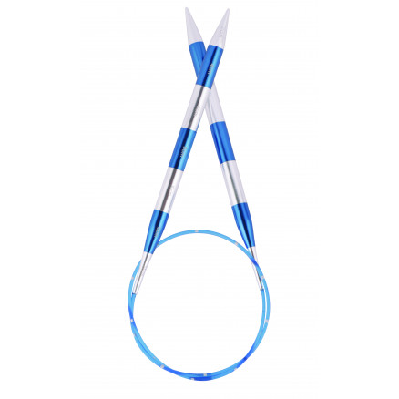 KnitPro SmartStix Rundstickor Aluminium 60cm Blå 3.00mm