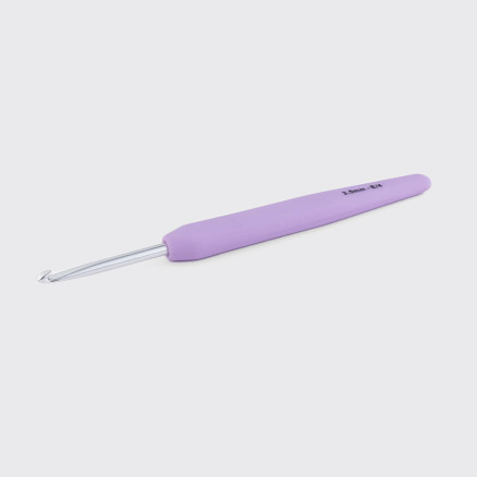 KnitPro Waves virknål i aluminium med soft feel handtag - 3,50 mm