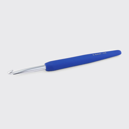 KnitPro Waves virknål i aluminium med soft feel handtag - 5,50 mm