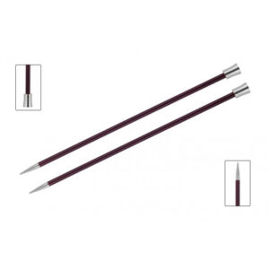 KnitPro Zing Stickor / Jumperstickor Aluminium 30cm 6,00mm / 11.8in US10 Purple Velvet