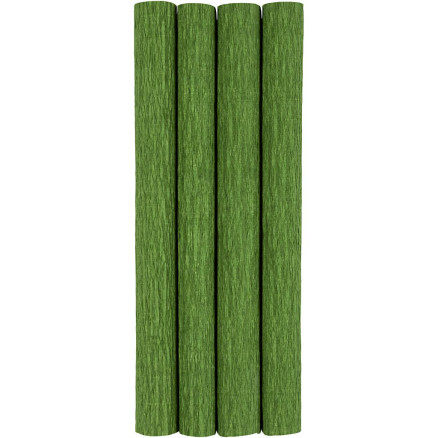 Kräppapper, ark 25x60 cm, Stretchbarhet: 180%, 105 g, lövgrön, 4 ark/ 1 förp.