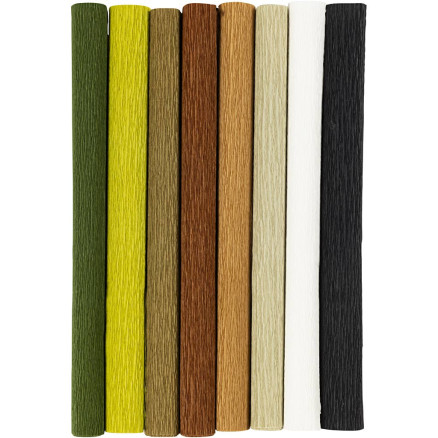 Kräppapper, ark 25x60 cm, Stretchbarhet: 180%, 105 g, natur, 8 ark/ 1 förp.