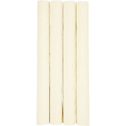 Kräppapper, ark 25x60 cm, Stretchbarhet: 180%, 105 g, off white, 4 ark/ 1 förp.