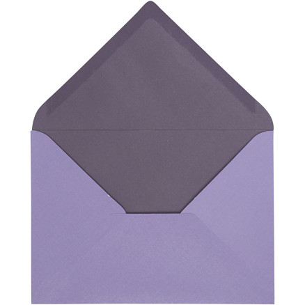 Kuvert, kuvertstl. 11,5x16 cm, 100 g, mörklila/lila, 10 st./ 1 förp.