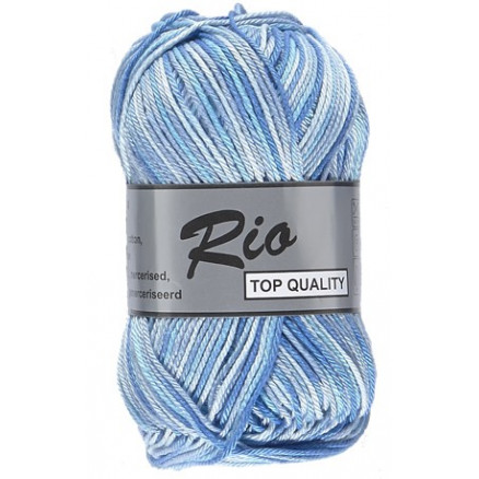 Lammy Rio Garn Print 623 Vit/Blå 50 gram