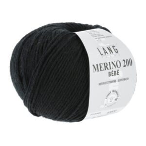 Lang Yarns Merino 200 Bebe Garn 304 Svart