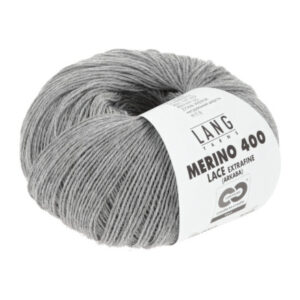 Lang Yarns Merino 400 Lace Garn 03 Ljus Grå Melange