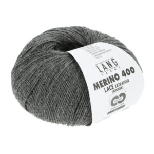 Lang Yarns Merino 400 Lace Garn 05 Mörk Grå Melange